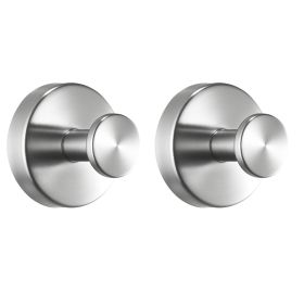 Suction Cup Hooks for Shower, 2-Pack No Drill Stainless Steel Hooks, Suction Cup Shower Towel Hanging Hook, for Bathroom Wall, Kitchen, Glass