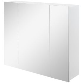 Wall Mounted Mirror Cabinet, Bathroom Medicine Cabinet with Mirror, 3 Doors and Adjustable Shelves, White