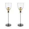 1-Light Pendant Light, 2 Pack, Kitchen Island Lights with Clear Glass Shade & Hanging Cord, Black and Gold Finish, Adjustable Height