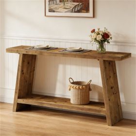 Solid wood console table, sofa table, entrance table with storage space, storage desk, decorative table