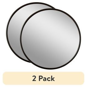(2 pack) 18x18 Black Round Small Decorative Wall Mirror for Bathroom or Living Room