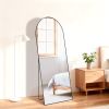 56"x15" Full Length Mirror, Floor Standing Mirror with Shatterproof Back, High-Definition Full Body Mirror, Gold/Black, Arch/Rectangle