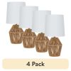 (4 pack) 12.75" Rope Mini Lamp, Brown, 5.75 x 6.5 x 6.5" Lamp Shade