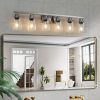 37" Modern 6-Light Bathroom Vanity Light Fixture - Brushed Nickel Finish with Clear Glass Shades, Perfect for Bathroom, Vanity