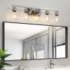 31" Modern 5-Light Bathroom Vanity Light Fixture - Brushed Nickel Finish with Clear Glass Shades, Perfect for Bathroom, Vanity