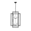 (Same as W1340142525/L1018-C) 18" Modern 8-Light Black & Chrome Geometric Pendant Chandelier, Industrial Metal Frame