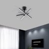 12 Inch Modern LED Ceiling Light, Geometric Starburst Design with Black Finish for Living Room, Bedroom, and Hallways