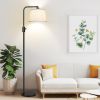 Dimmable Floor Lamp, 1000 Lumens LED Edison Bulb Included Black