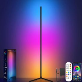 RGB LED Corner Lamp with Music Sync, Smart App and Remote Control Color Changing Ambience Light, LED Lamp with 16 Million Colors for Bedroom