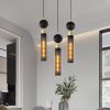 Modern Black Wrought Iron Pendant Light (for Kitchen Island), Adjustable Cord Pendant Fixture, Hanging Lighting Over Kitchen Island