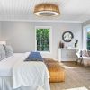 21" Bohemian Braided Ceiling Fan Light, Silent Remote Control with Timing Function, Adjustable Color Temperature, Suitable for Bedroom and Living Room