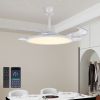 Retractable Ceiling Fans with Lights,42 inch Ceiling Fan with Light and Remote Control,Flush Mount,DC Reversible,3CCT,Low Noise