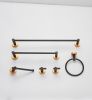 Bathroom Hardware Set, Thicken Space Aluminum 6 PCS Towel bar Set- Black Gold 24 Inches Wall Mounted