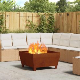 Fire Pit Brown 31.50 x 31.50 x 16.93 in Weathering Steel