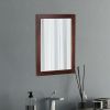 1Pc Wall Mount Mirror 11.8x15.7Inch Wood-Like Frame Rectangle Modern Hanging Mirror for Bathroom Bedroom Living Room