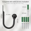 Curtain Holdbacks Black 2pcs, Curtain Tiebacks Wall Mounted Curtain Hooks Holders for Drapes