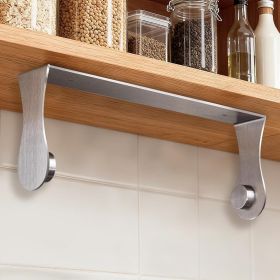 Paper Towel Holder Under Cabinet, Stainless Steel, Silver, Adhesive & Wall Mount, Under Counter Paper Towel Rack for Kitchen and Bathroom