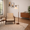 Contemporary Floor Lamp Zensa Brown Floor Lamp 110V, Standing Light for Living Room Centerpiece, Bedroom & Office Lighting
