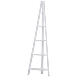 5 Tier Floor Corner Stand Ladder Shelves Bookshelf