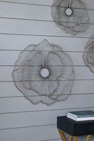 Set of 3 Metal Flowers Wall Decor, Transitional Wall Floral Sculpture for Foyer Porch Hallway Entrance