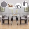 Contemporary Designed Velvet Fabric Upholstered Accent/Dining Chair /Barrel Side Chairs Kitchen Armchair for Living Room set of 2 (Gray Velvet)