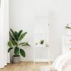 Mirror Jewelry Cabinet White Engineered wood, glass, fabric