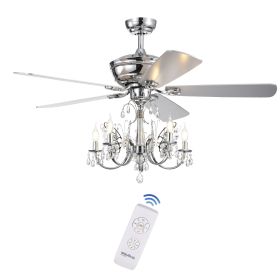 Silver Orchid Finlayson 52-inch 5-light Chrome Lighted Ceiling Fan