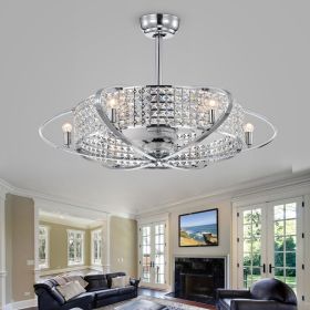 Sonome Chrome & Crystal 33-Inch Fandelier Lighted Ceiling Fan (Incl Remote Control)