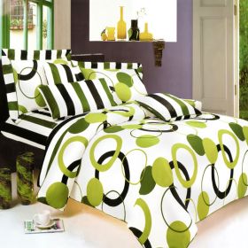 Blancho Bedding - [Artistic Green] Luxury 8PC MEGA Comforter Set Combo 300GSM (Full Size)