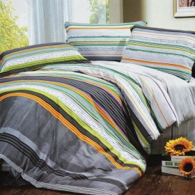 Blancho Bedding - [Tonal Stripe] Luxury 7PC Bed In A Bag Combo 300GSM (King Size)