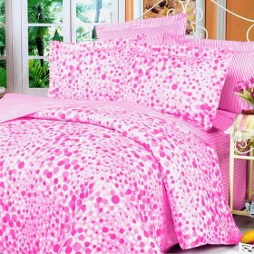 Blancho Bedding - [Pink Bubbles] 100% Cotton 7PC Bed In A Bag (Queen Size)