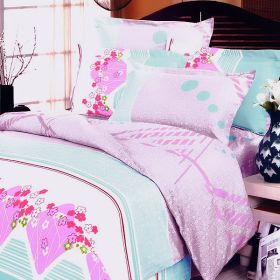 Blancho Bedding - [Crystal Cherry] 100% Cotton 7PC Bed In A Bag (Queen Size)