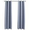Blackout Curtains with Rings 2 pcs Gray 37"x84" Fabric