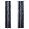 Blackout Curtains with Rings 2 pcs Anthracite 37"x84" Velvet