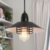 Farmhouse Vintage Pendant Light Black Fixture Pendant Lights with Spring Frame Adjustable Metal Hanging Lamp E26 [No Bulb][Unable ship on weekends