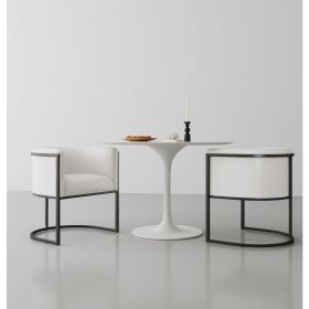 Manhattan Comfort Bali White and Black Faux Leather Dining Chair