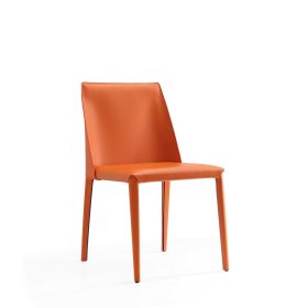 Manhattan Comfort Paris Coral Saddle Leather Dining Chair (Set of 2)