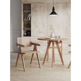 Manhattan Comfort Hamlet Dining Arm Chair in Nature Cane