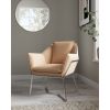 Manhattan Comfort Origami Velvet Accent Chair in Fawn