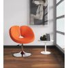 Manhattan Comfort Perch Orange and Polished Chrome Wool Blend Adjustable Chair