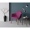 Manhattan Comfort Cronkite Plum and Walnut Twill Accent Chair