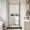 71"*31"Solid wood ladder rectangular brown full-length mirror for Living Room, Bedroom, Hanging or Leaning Against The Wall