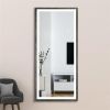22" x 48" Led Lighted Full Length Mirror; Body Mirrors with Antique Brass Frame; Touch Switch and Stepless Dimmable