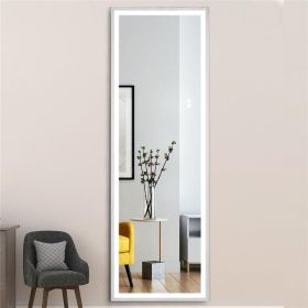 22" x 65" Led Lighted Full Length Mirror; Body Mirrors with Antique White Frame; Touch Switch and Stepless Dimmable