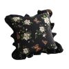 17.7in Square Vintage Decorative Throw Pillow – Embroidered Cushion for Sofa, Bed, Living Room, or Home Décor Accent