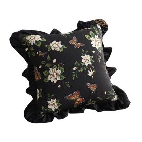 17.7in Square Vintage Decorative Throw Pillow – Embroidered Cushion for Sofa, Bed, Living Room, or Home Décor Accent