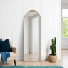 67"*23"Wooden right-angled arched gold full-length mirror with stand for Living Room, Bedroom, Hanging or Leaning Against The Wall