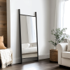 63"*24"Solid wood ladder rectangular black full-length mirror for Living Room, Bedroom, Hanging or Leaning Against The Wall