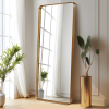 71"x31"Aluminum alloy rounded corners rectangular imitation electroplated full-length mirror Bathroom Vanity Mirror for Bedroom Entryway