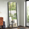 71"x31" Morden Round Angle Rectangle Black Alloy Aluminium Framed Full-Length Mirror Bathroom Vanity Mirror for Bedroom Entryway, Living/Dressing Room